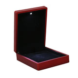 LED Lighted Necklace Box Rubber + Plush Pendant Case for Jewelry Display Wedding 's Day Gift (Red)