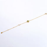Women's Sterling Silver Pearl Emerald Bracelet