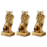 Abstract Crown Lion Statue Home Office Resin Sculpture Crafts-Gold