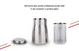 Stainless Steel Espresso Coffee Grinder, Automatic Mill, Flat Burrs, Adjustable, Upgrade, 110V, 220V