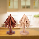 3/4PCS Tree Design Stand Wooden Decorative Anti Scald Heat Resistant Table Mat Coaster Wood Placemat Pot Tableware Decor