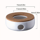 1pc Candle Heating Tea Pot Base, Round Heat Preservation Ceramic Base, Glass Teapot Warmer
