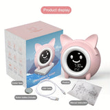 1pc Toddlers Alarm Clock Sleep Training Clock With Night Light, Sound Machine, Nap Timer, Snooze, Indoor Temperature, Digital Wake Up Clock For Boys Girls Bedroom, Pink/Blue