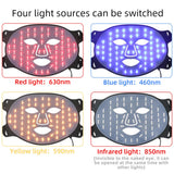 Therapy 4 Color Light Red Blue Facial Skin Rejuvenation Rechargeable Home Use LED Mask Face Beauty Care