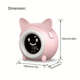 1pc Toddlers Alarm Clock Sleep Training Clock With Night Light, Sound Machine, Nap Timer, Snooze, Indoor Temperature, Digital Wake Up Clock For Boys Girls Bedroom, Pink/Blue