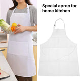 4 Pack Bib with 2 Pockets Adjustable Kitchen Cooking Chef Apron for Women & Men, White