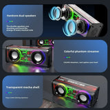 V8 Transparent Speakers Bluetooth 5.0 Wireless Double Bass Diaphragm Subwoofer Music TWS RGB Light Mini Party Loudspeaker