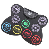 Roll Up Practice Pedal Controller Pad - Digital Kit USB with Drum Sticks, Touch Sensitivity for Beginners Practicing