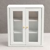 1:12 Miniature White Wall Cabinet Hanging Storage Organizer Cupboard Dollhouse Furniture Decor