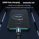 3 In 1 Retractable 100W Cable Fast Charging And Data Micro Usb Type C For Iphone Android Phone Xiaomi Huawei OPPO