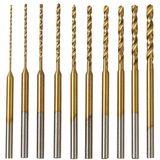 Micro-Twist Set - 10Pcs 0.6mm-2.2mm Tiny Bit 2.35 Shank HSS Mini Engraving Drill Bits Hole Drilling Tool