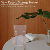 Vinyl Record Storage Holder,Acrylic Ends,Display Your Singles and LPs in This Modern Portable Rack Unit