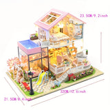 1pc Dollhouse Miniature With Furniture,DIY Dollhouse Kit Mini Modern Villa Model, Fall Farmhouse Room Decor, Xmas Home Decor