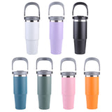 30oz Double-Layer with Handle Portable Water Cup Stainless Steel Vacuum Thermal Insulated Mug for Women Men