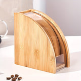 1pc, Bamboo Coffee Filter Holder, Renewable Stand Container Dispenser Rack Shelf For Square Cone-shaped And Flat-bottomed