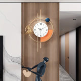 1pc Large Decorative Wall Clock Metal Elk Silent Non Ticking, Modern Non-Ticking Silent Metal Wall Clocks For Living Room, Bedroom, Study, Office, Xmas Room Decor, Home Decor