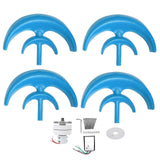 Wind Turbine Kit 800W 4 Blade Generator AC Motor Solar System Lantern Type DoubleLayer Blue(12V )