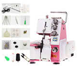 Desktop Overlock Sewing Machine - Household Four-Thread Lockstitch, Small for Home Office.