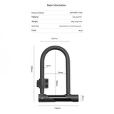 Bicycle u-Shaped Lock Anti-Theft Portable Hydraulic Alloy Steel PVC Unilateral Unlock Easy Storage Mountain Bike Accessorie