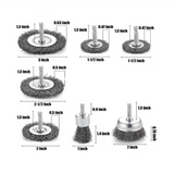 Set, Abrasive Wheel 1/4 Inch Hex Shank, Cup for Drill, Drill Wire Brush