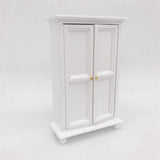 1:12 Dollhouse Miniature Furniture - White Wooden Wardrobe Cabinet, Realistic Model, European Style