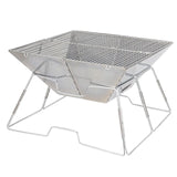 Stainless Steel Fire Pit Folding Wood Burning Stove with Carrying Bag for Garden Outdoor Cooking Barbecue Camping Picnic