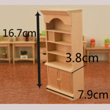 1/12 Dollhouse Miniature Furniture Multifunction Wood Cabinet Bookcase Bookshelf For Pretend Play Toy