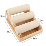 Wood 3 Tier Bracelet Watch Stand Holder Jewelry Showcase Display Storage Necklace Bangle Organizer White