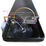 Hair salon shampoo and flushing bed, mobile water circulating head therapy device