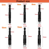 6Pcs Hollow Bits -Leather Hole Punch Tool Flexible Extension Hexagonal Handle Drill Bit Set