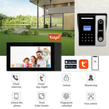 Tuya Wifi Intercom Door Phone Video Doorbell Camera 1080p With Fingerprint Rfid Number Password Unlock Motion Sensor