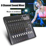 Professional Audio Mixer 8 Channel Mi Console Bluetooth Sound Board USB Reverb For PC Stage Studio DJ Controller Podcast