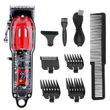 Resuxi JM-200 Electric Clipper Men Rechargeable Wireless Trimmer with Limit CombTransparent Cover Hair Cutting hine