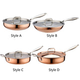 Stainless Steel Round Frying/Sauté Pan with Lid - For Kitchen Use