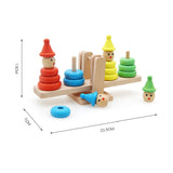 Wooden Clown Rainbow Stacker Seesaw Balance Scale Board Balancing Game Kids Early Education Toys For Children