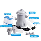 330 GPH Paddg Electric Water With 2 Cartridge Pumps Above Ground Pool Filter Pump