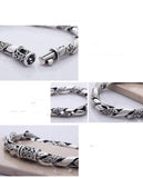 925 Silver Men's Hollow Tang Grass Pattern Chain