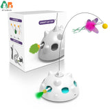 Interactive LED Light Automatic Toy with Feather Flying Butterfly Balls for Indoor Cats and Kittens.
