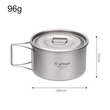 Titanium With Folding Handle Bowl Dinner Food Container Outdoor Pan Cookware Set Camping Supplies Picnic