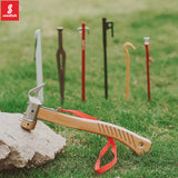 Multifunctional Copper with Bent Handle Tabernacle Spikes Hammers Practical Tentage Ground Pegs Mallet Camping Equipment