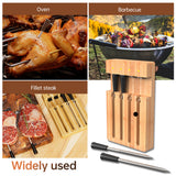 98FT BBQ BT Smart Wireless Meat Thermometer - APP Control, 4 Probes for Grilling and Smoking, IPX7 Waterproof Barbecue Thermometer