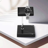 Black Marble Base Sier Color Metal Rod Belt Watch Display Props Bracelet Jewelry Placement Stand