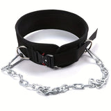 Pull-up Belt, Weighted Fitness Belt With Chain, Double D-ring Weightlifting Belt, Back Support Strap