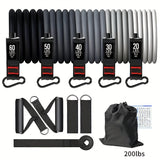 11pcs/set Non-slip Tension Rope Set With Handle, For Physical Therapy, Strength Training