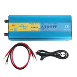 Pure Sine Wave Power Inverter 1500W Peak 3000W 5V 2.1A USB Port DC12V to AC LCD Display for Car RV Solar System EU Plug AC230V