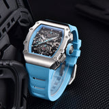 Pagani Design 2023 New Men's Quartz Watches Skeleton Dial 100M Waterproof Sport Rectangle Sapphire glass Watch for Men