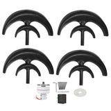 Wind Turbine Kit 1200W 4 Blade Generator AC Motor Solar System Lantern Type DoubleLayer Black(48V )