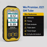 Portable Yellow Geiger Counter | Real-Time Radiation Dosimeter | X, Beta, Gamma Detection | Alarm & Graphs | 50mSv/h Alert | Type-C Charge