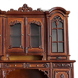 Vintage 1:12 Scale Wooden Dollhouse Furniture Set: Cabinet, Table, Bookcase