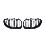 Gloss Black Front Bumper Kidney Grille Grill Hood Mesh Double Line